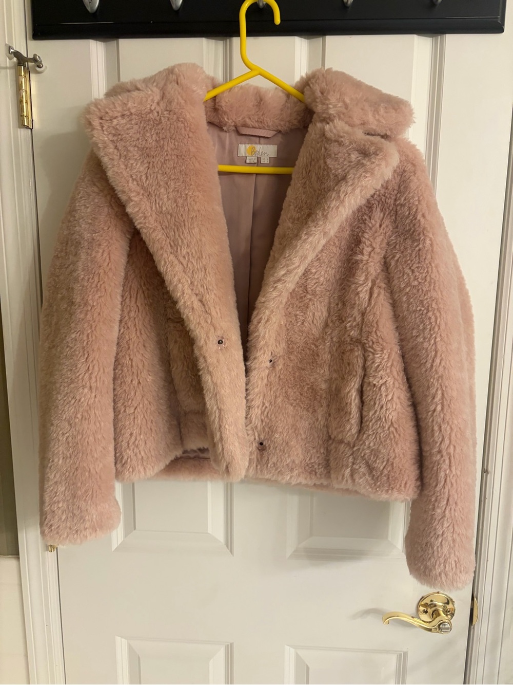 Boden Plush Faux Shearling Hooded Jacket - Blush